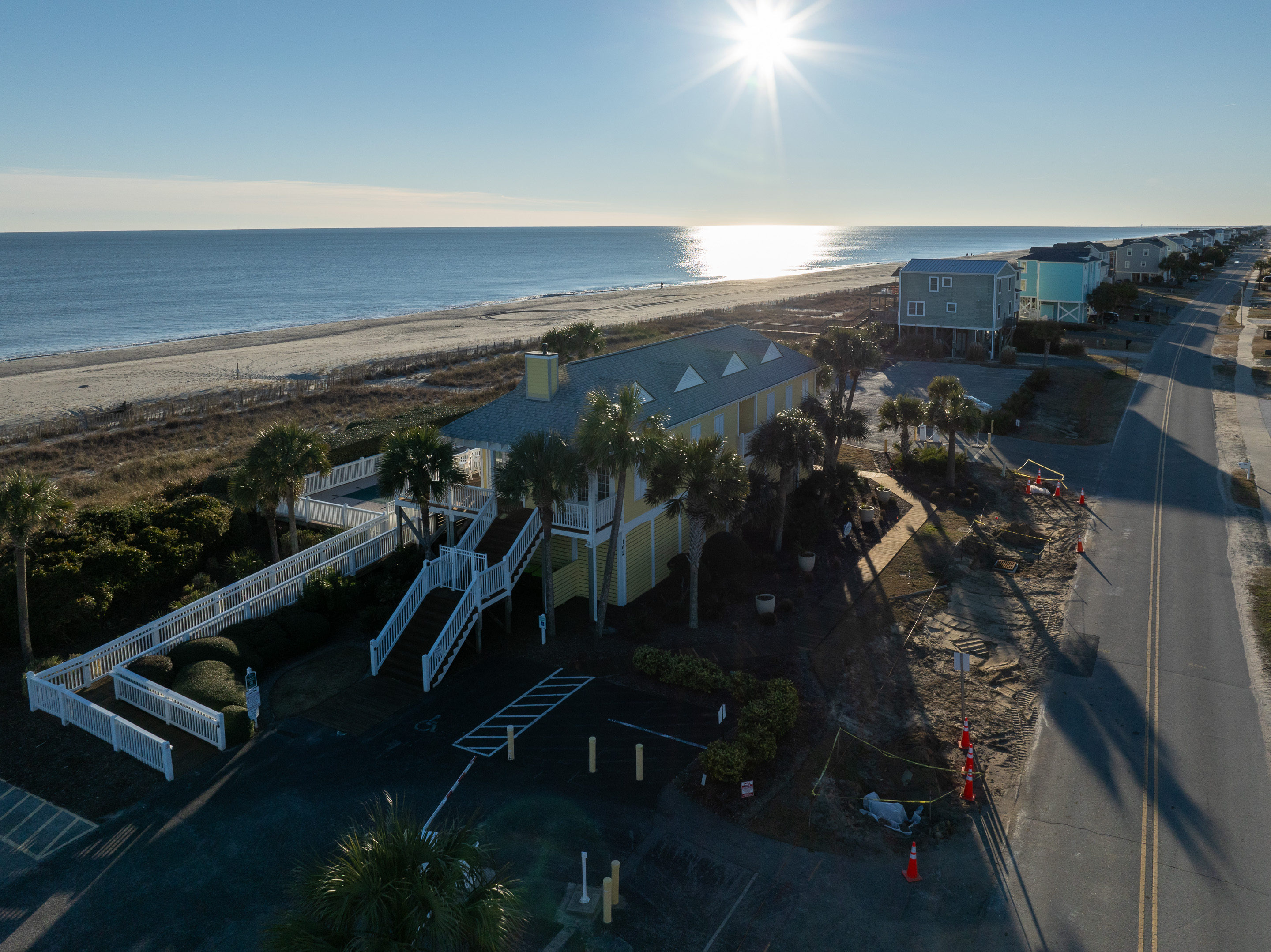 Coastal North Carolina home at dusk